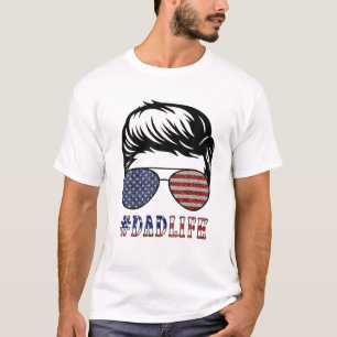 American Vater Life 4th July Mens Vaters Day Pat T-Shirt