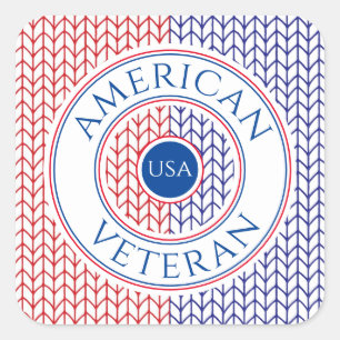 AMERICAN VETERAN Large Square Stickers