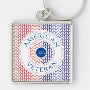 AMERICAN VETERAN Premium Square Schlüsselanhänger
