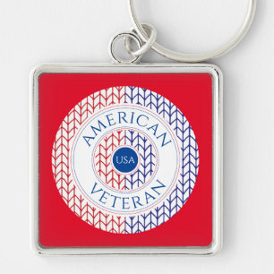 AMERICAN VETERAN Premium Square Schlüsselanhänger 