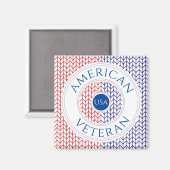 AMERICAN VETERAN Square Magnet (Vorderseite/Rückseite)