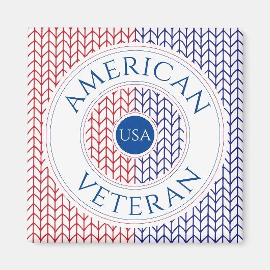 AMERICAN VETERAN Square Magnet (Vorne)