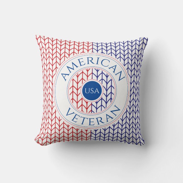 AMERICAN VETERAN Square Throw Kissen / rot (Vorderseite)