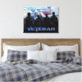 American Veteran Wrapped Canvas Print Leinwanddruck (Insitu (Schlafzimmer))