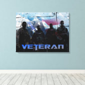 American Veteran Wrapped Canvas Print Leinwanddruck (Insitu (Holzboden))