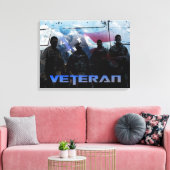 American Veteran Wrapped Canvas Print Leinwanddruck (Insitu (Wohnzimmer))