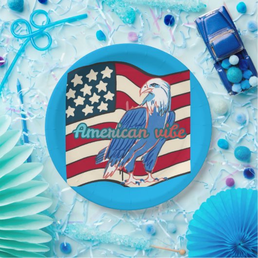 American vibe azure pappteller (Party)