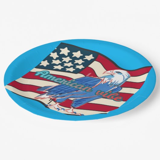 American vibe azure pappteller (Schrägansicht)