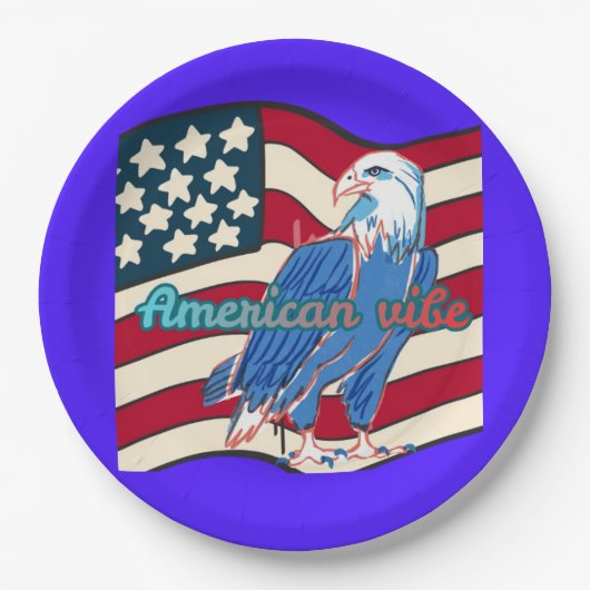 American vibe blue pappteller (Vorderseite)