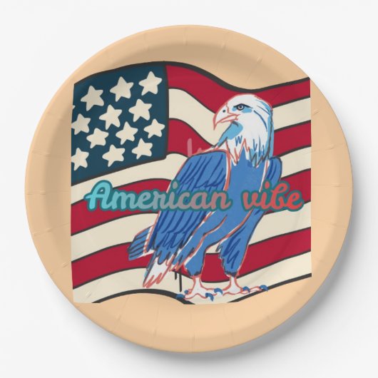 American vibe peach pappteller (Vorderseite)