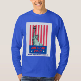 "American Vibes" Statue Liberty Red Stripes Custom T-Shirt