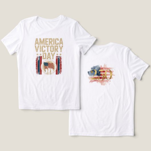 American Victory Day 1776 2026 Tri-Blend Shirt (Design Vorderseite & Rückseite)
