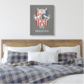 American Viking. Flag, Not, Helm, Ax Leinwanddruck (Insitu (Schlafzimmer))