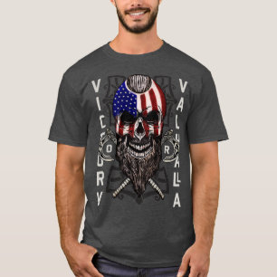 American Viking Sieg Valhalla Ax Skull Flag T-Shirt