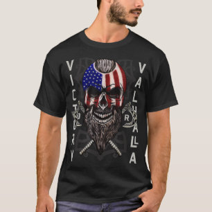 American Viking Sieg Valhalla Ax & Skull Flag T-Shirt