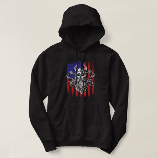 American Viking USA Norse Valhalla Odin America Fl Hoodie (Design vorne)