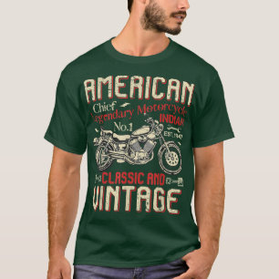 American Vintag Motorrad Motocross Retro Old Bi T-Shirt