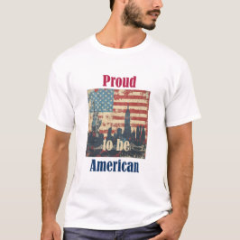 American Vintag Patriotic Design T-Shirt
