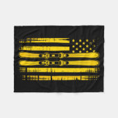 American vintage skiing ski winter mountain usaAme Fleecedecke (Vorderseite (Horizontal))