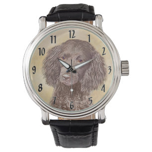 American Water Spanel Malerei - Original Dog Art Armbanduhr