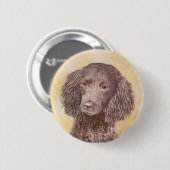 American Water Spanel Malerei - Original Dog Art Button (Vorne & Hinten)