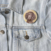 American Water Spanel Malerei - Original Dog Art Button (Beispiel)