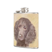 American Water Spanel Malerei - Original Dog Art Flachmann (Links)