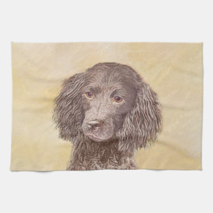 American Water Spanel Malerei - Original Dog Art Geschirrtuch