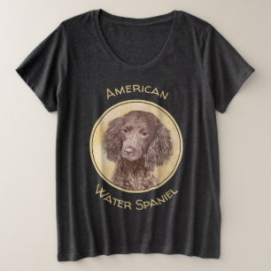 American Water Spanel Malerei - Original Dog Art Große Größe T-Shirt