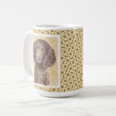 American Water Spanel Malerei - Original Dog Art Kaffeetasse (Vorderseite Links)