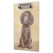 American Water Spanel Malerei - Original Dog Art Klemmbrett (Links)