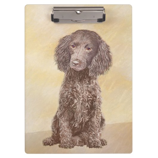 American Water Spanel Malerei - Original Dog Art Klemmbrett (Vorderseite)