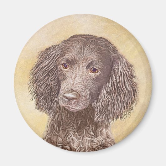 American Water Spanel Malerei - Original Dog Art Magnet (Vorne)