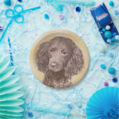American Water Spanel Malerei - Original Dog Art Pappteller (Party)