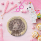 American Water Spanel Malerei - Original Dog Art Pappteller (Party)