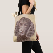 American Water Spanel Malerei - Original Dog Art Tasche (Von Nahem)