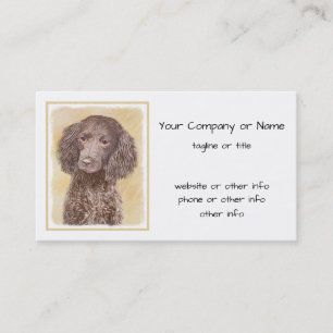 American Water Spanel Malerei - Original Dog Art Visitenkarte