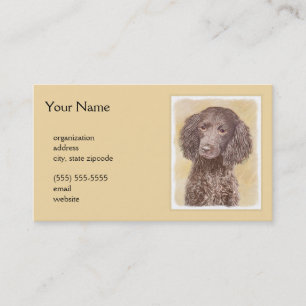 American Water Spanel Malerei - Original Dog Art Visitenkarte
