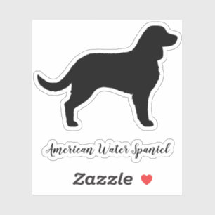 American Water Spanel Silhouette Hunde Rasse Vinyl Aufkleber