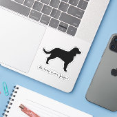 American Water Spanel Silhouette Hunde Rasse Vinyl Aufkleber (Laptop mit iPhone)