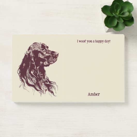 American Water Spaniel Abstrakt Art Dog Name Post-it Klebezettel (Büro)