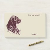 American Water Spaniel Abstrakt Art Dog Name Post-it Klebezettel (Auf Schreibtisch)