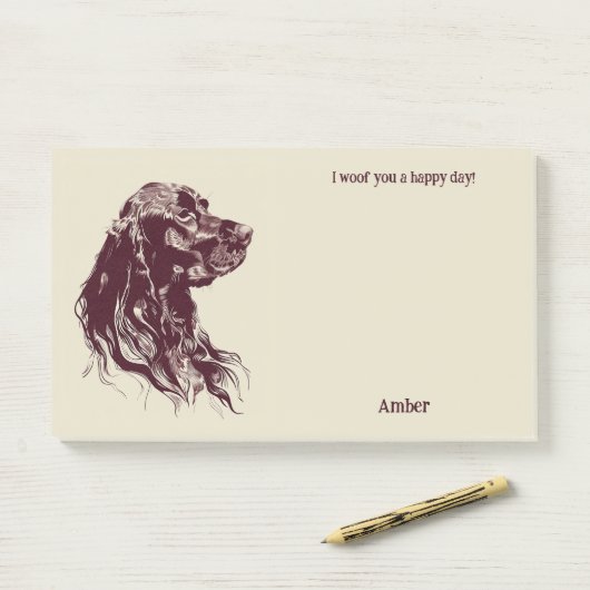 American Water Spaniel Abstrakt Art Dog Name Post-it Klebezettel (Auf Schreibtisch)