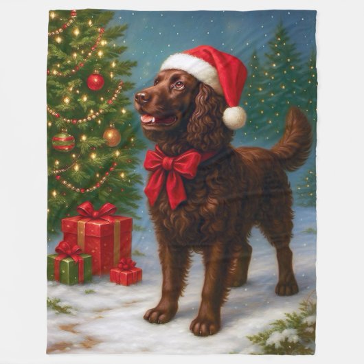 American Water Spaniel Feiertag  Fleecedecke (Vorderseite)