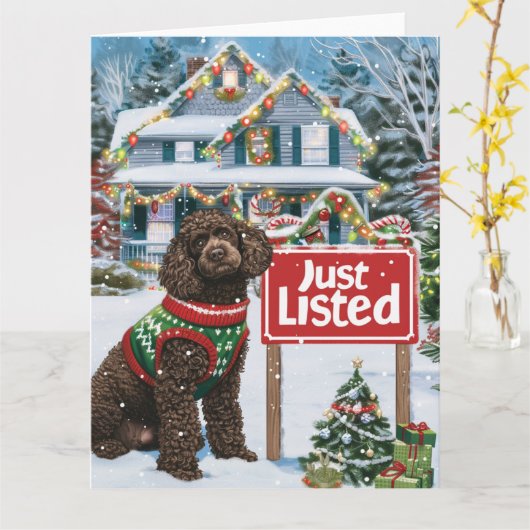 American Water Spaniel Festive Realtor Weihnachten Karte (Gelbe Blume)