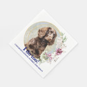 American Water Spaniel Hochzeit Napkins mit Foto Serviette (Ecke)