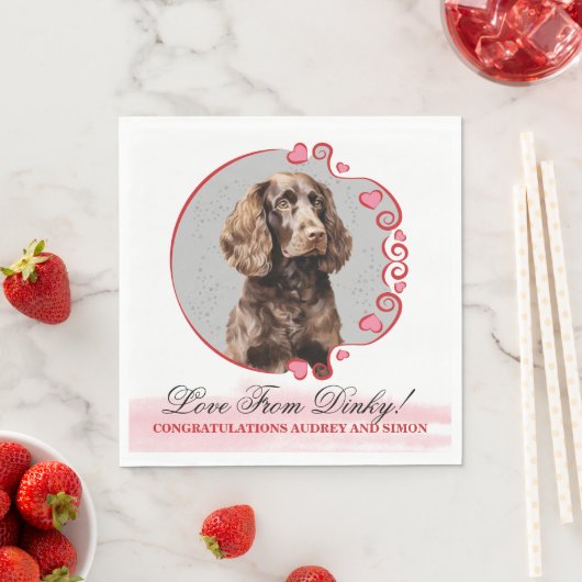American Water Spaniel Hochzeit Napkins mit Foto Serviette (Beispiel)