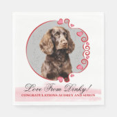 American Water Spaniel Hochzeit Napkins mit Foto Serviette (Vorderseite)