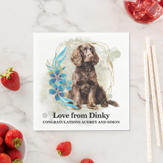 American Water Spaniel Hochzeit Napkins mit Foto Serviette (Beispiel)