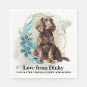 American Water Spaniel Hochzeit Napkins mit Foto Serviette (Vorderseite)